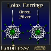 Luminesse Lotus Green Silver Earrings-Wear To Unpack