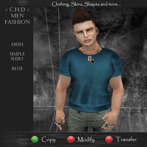 ::[>C.H.D.<]:: MESH  Simple Shirt - Blue