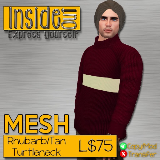 MESH Turtleneck Ruhbarb/Tan