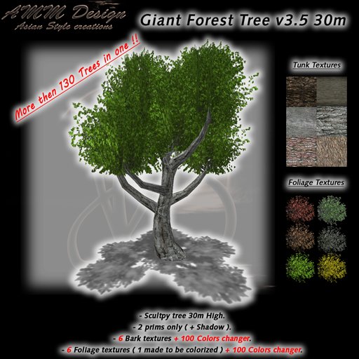 *AMM Design Landscaping / Plant  Giant Forest Tree V3.5 Texture & Color Changer 30 m ( Copy )