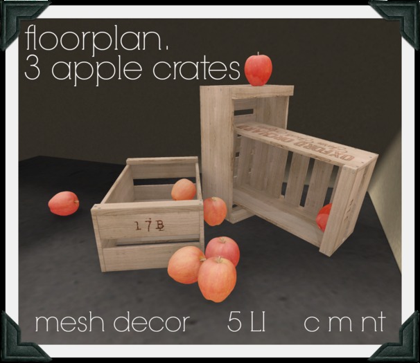 floorplan. 3 apple crates [ boxed ]