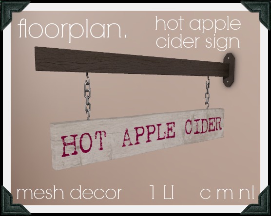 floorplan. apple cider sign [ boxed ]