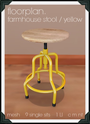 floorplan. farmhouse stool / yellow [ boxed ]