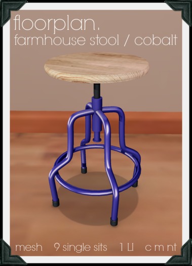 floorplan. farmhouse stool / silver [ boxed ]