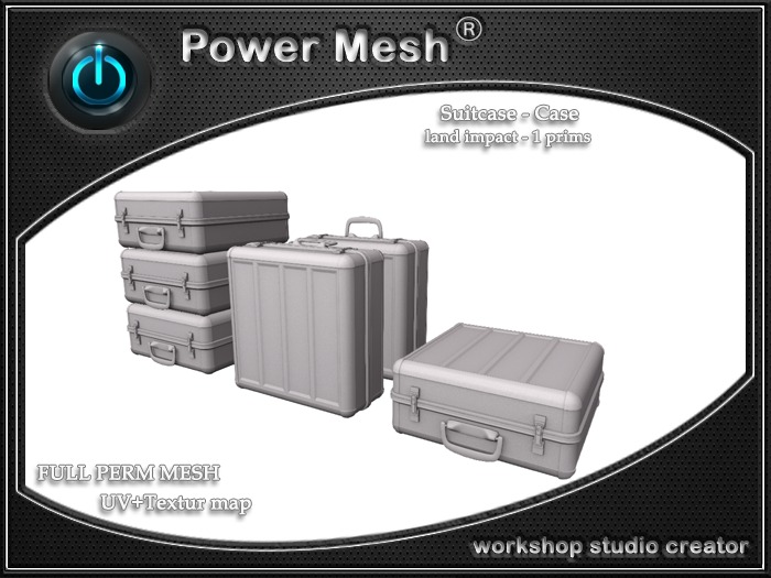 - { POWER MESH } -Full Perm Set Suitcase - Case
