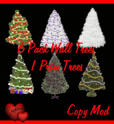 6 Wall Xmas Trees