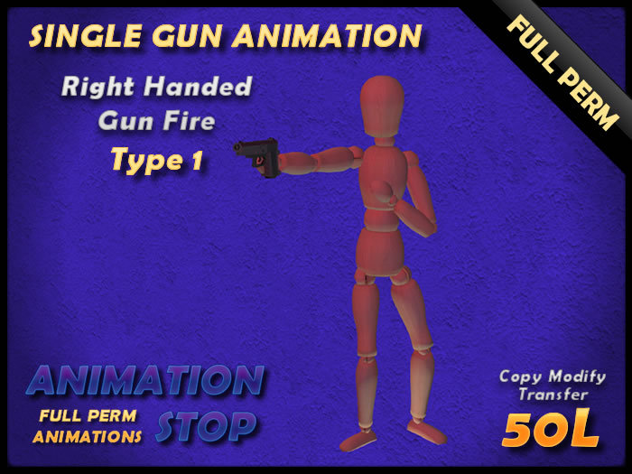 Animation Stop - Gun Fire - Right Handed - Type 1 Full Perm Box