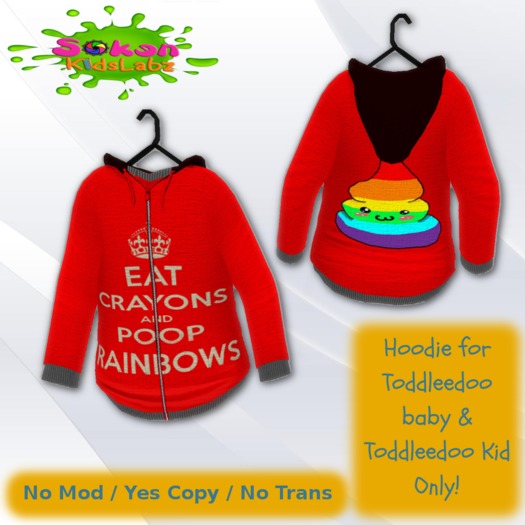 Second Life Marketplace [SKL] Hoodie TD Poop Rainbow