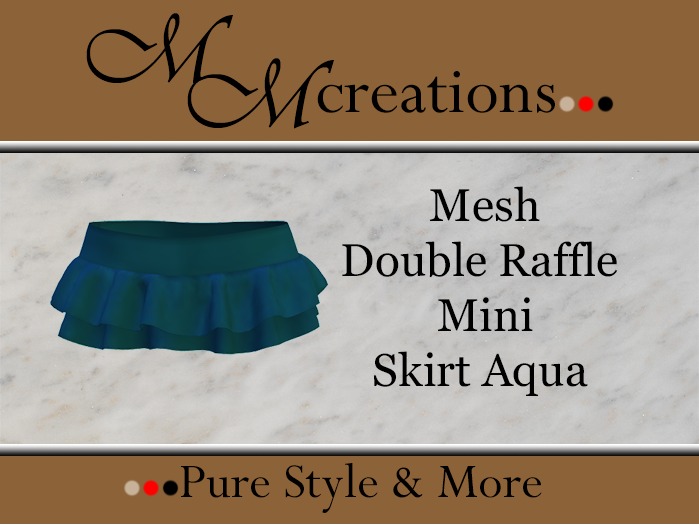 Mesh Double mini skirt-blue