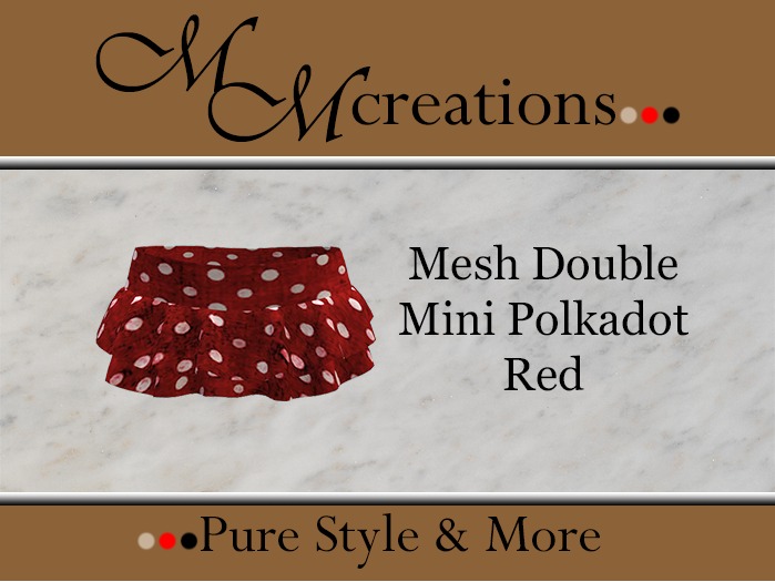 Mesh Double mini skirt-polkadot red