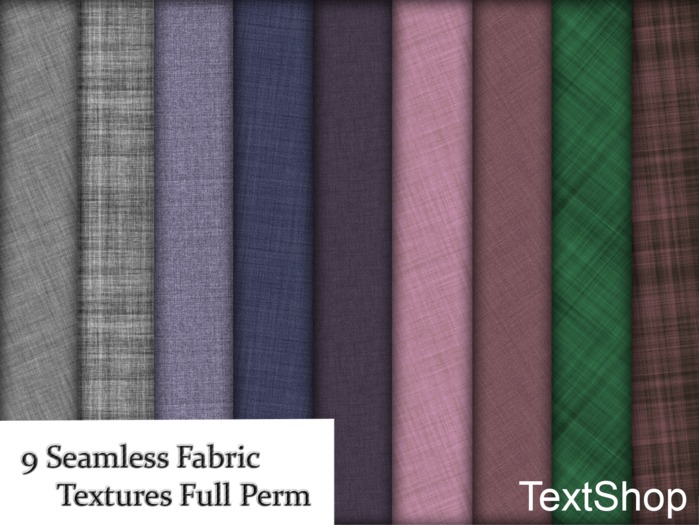 9 Full Perm Seamless Fabric Textures VOL 3