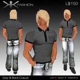 KKF - Mens Black Polo & Stone Vintage