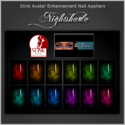 ~*By Snow*~ Slink Nails Appliers - Nightshade