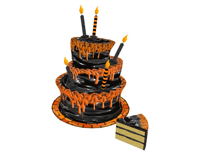 Black & Orange Halloween Cake - Receive Slice on Touch