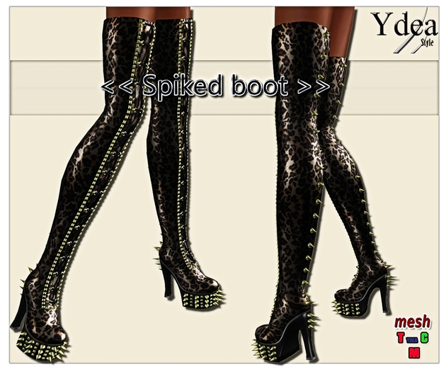 Spiked Boots Leopard