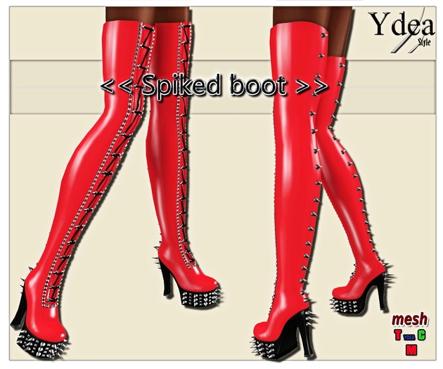 Spiked Boots Red