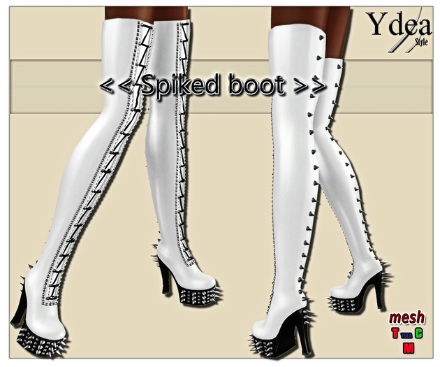 Spiked Boots white