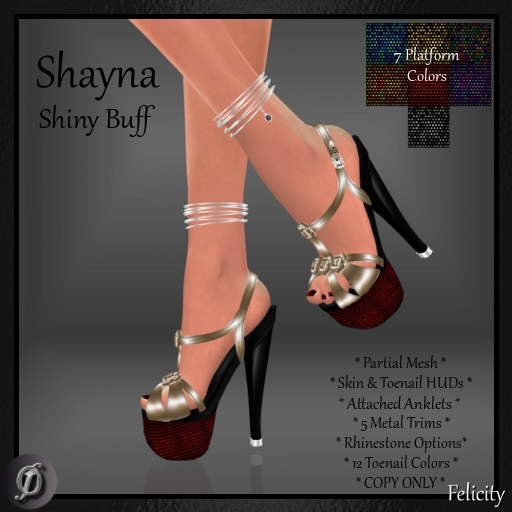 *Felicity* Shayna Stilettos - Shiny Buff High Heels Partial Mesh Shoes - Rhinestones & Metal Options, 7 Platform Colors