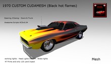 1970 CUSTOM CUDAMESH (Black hot flames)  Cars,Vehicles  box