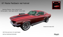 67 Masta Fastback red hotrod v.1.2 Cars,Vehicles Box