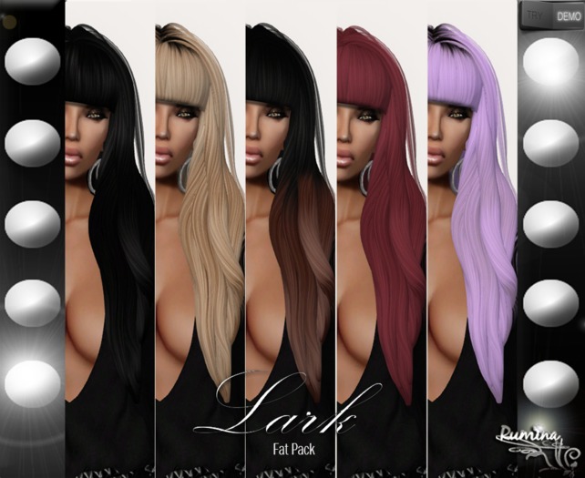 .:{Rumina}:. Lark Mesh Hair  -  DEMOS