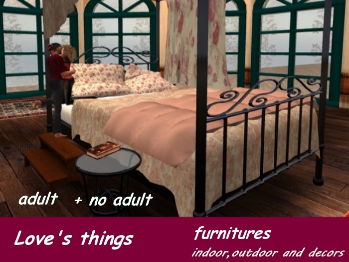 Iron Canopy Bed with 54  couple animations