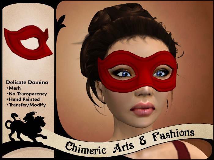 ~Chimeric Fashions~ Delicate Domino Mask (Red)