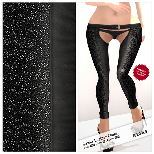 Gawk! Glitter Leather Chaps