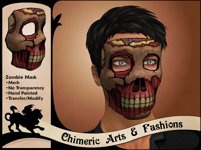 ~Chimeric Fashions~ Zombie Skull Mask (Flesh & Muscle)