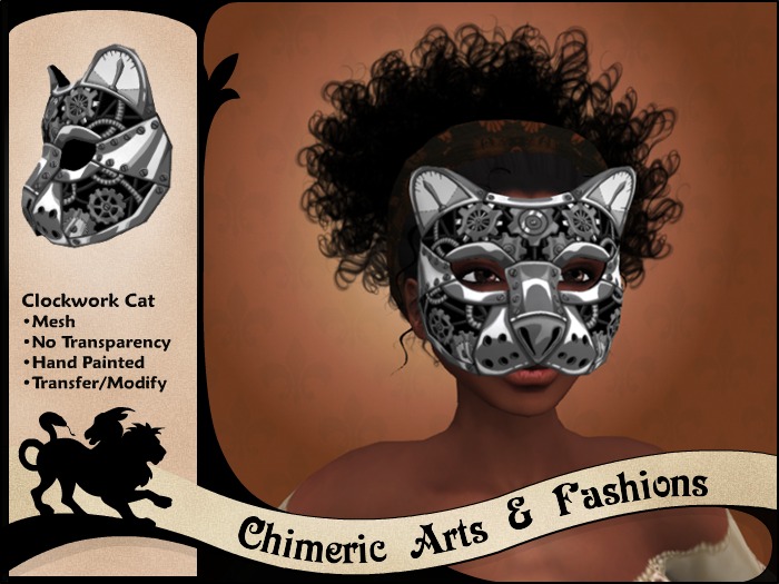 Clockwork Cat Mask (Silver)