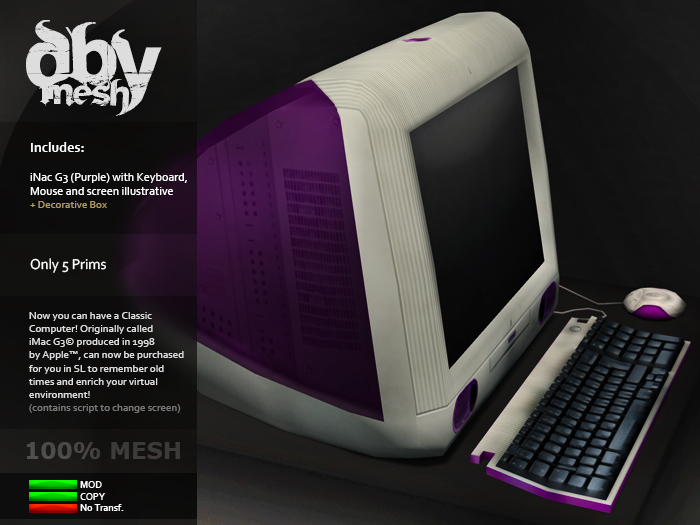 Second Life Marketplace - iNac G3 (Purple) DBy