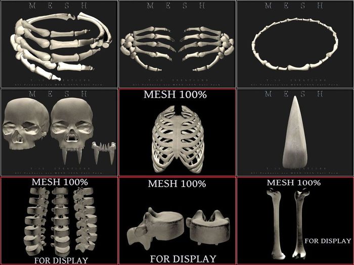 Second Life Marketplace - T-3D Creation [ Skeleton COMPLETE PACK ] - 26 ...