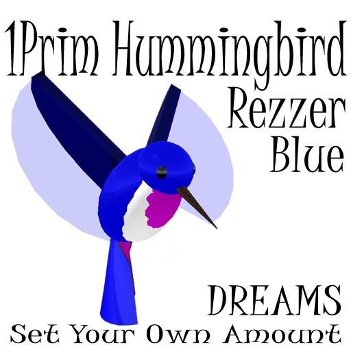 Animals - 1 PRIM HUMMINGBIRD REZZER - BLUE