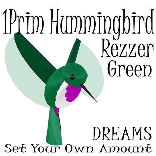 Animals - 1 PRIM HUMMINGBIRD REZZER - GREEN