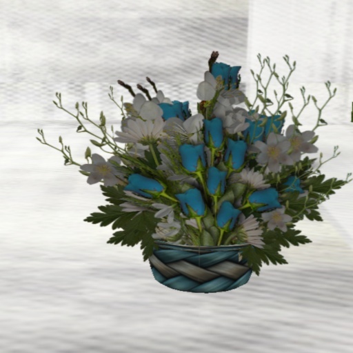 Saucy's Blue Roses n Basket