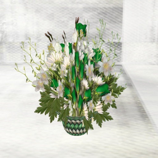 Saucy's Green Roses n Basket