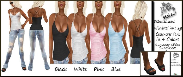 ::STOKED:: Distressed Denim & Tanks Pack