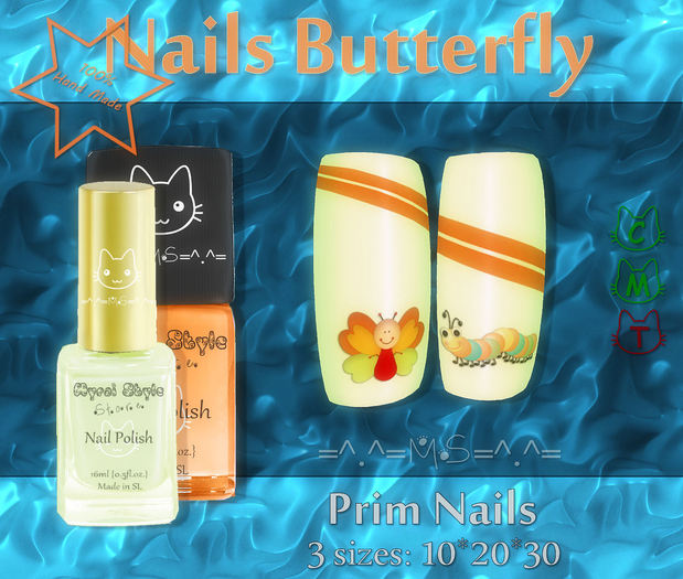 **Myrai Style Store** Nail Butterfly {Prim Nail} =^.^=MS=^.^=
