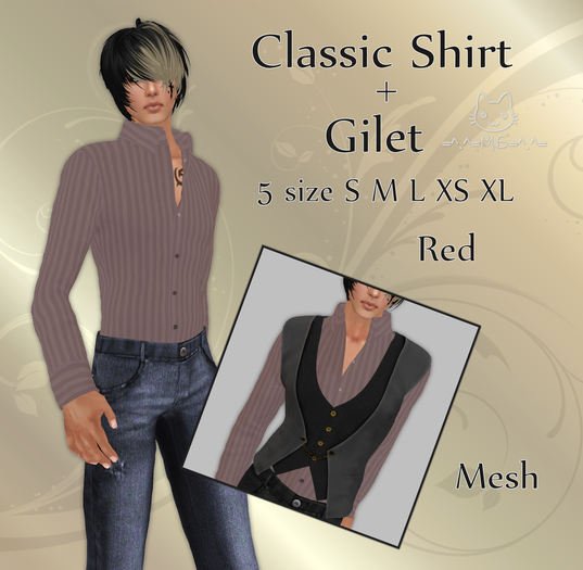 =^.^=MS=^.^=Classic ShirtMens Red**Myrai Style Store**