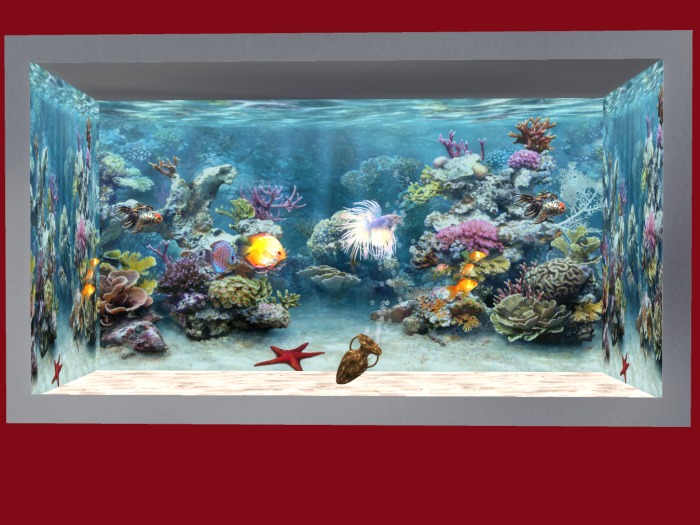 Second Life Marketplace AQUARIUM MAGIC Simple silver/teal with sound