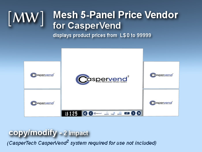 [MW] Mesh 7-Panel Price Vendor for CasperVend (boxed)