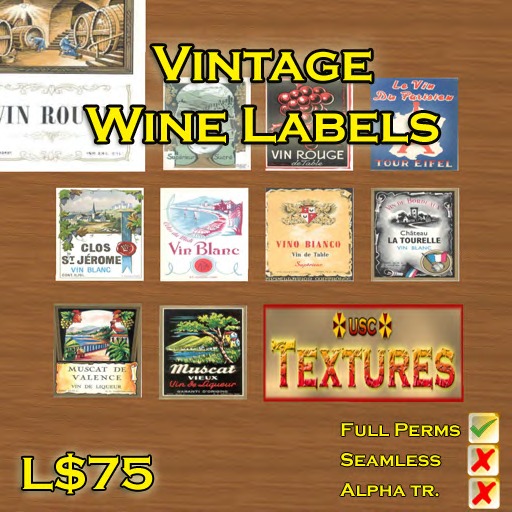 USC Textures - Vintage Wine Labels