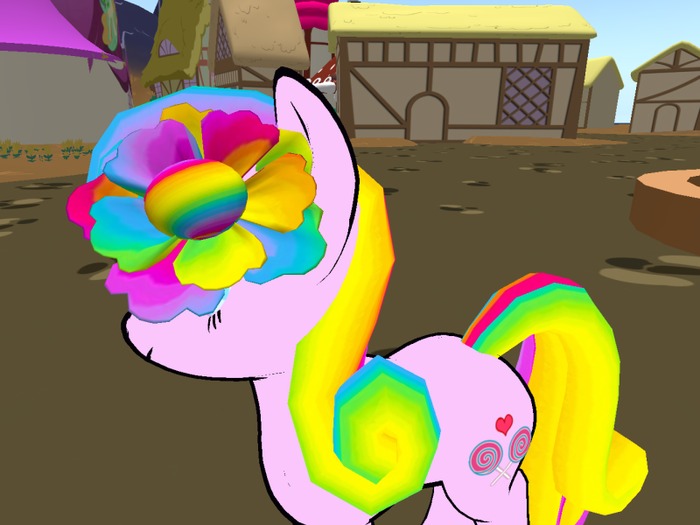 Pony Rainbow Hair Flower