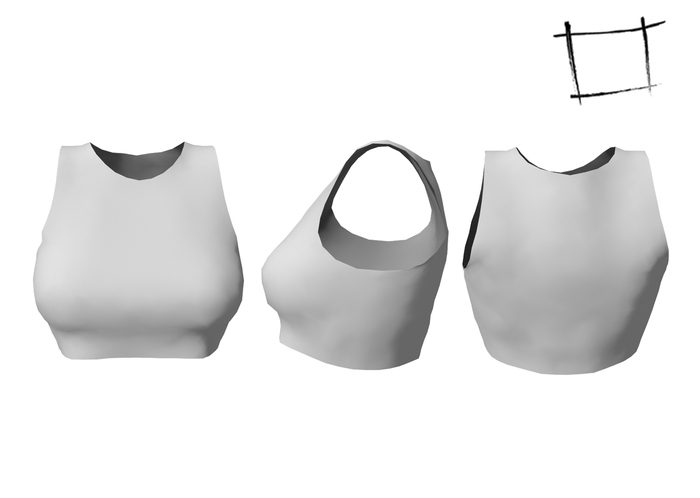 FULL PERM Rigged WC Mesh Crop Paper Top