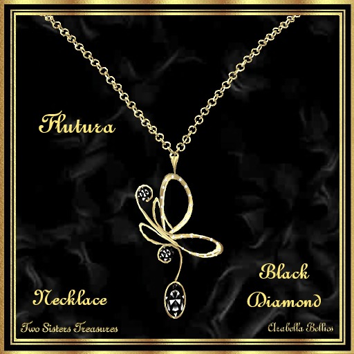 TST - FLUTURA BLACK DIAMOND NECKLACE YG.
