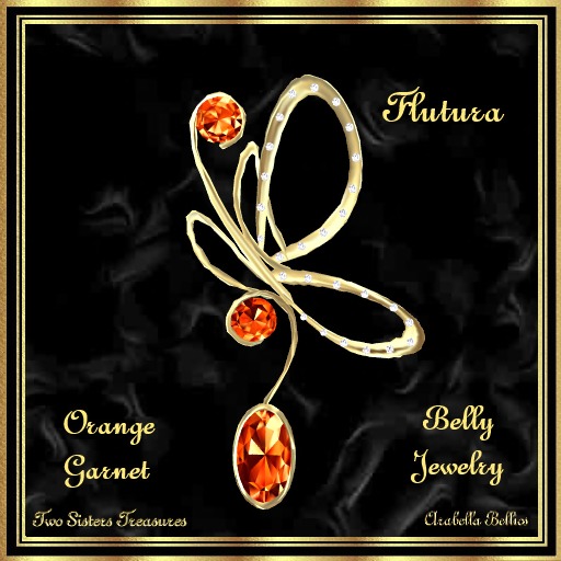 TST - FLUTURA ORANGE GARNET BELLY JEWELRY YG.