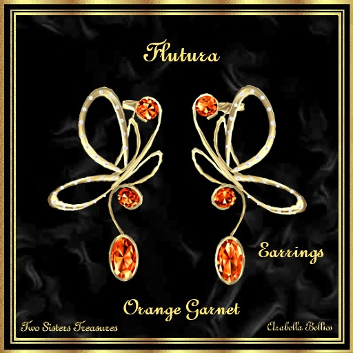 TST - FLUTURA ORANGE GARNET EARRINGS YG.