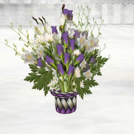 Saucy's Purple Light Roses n Basket