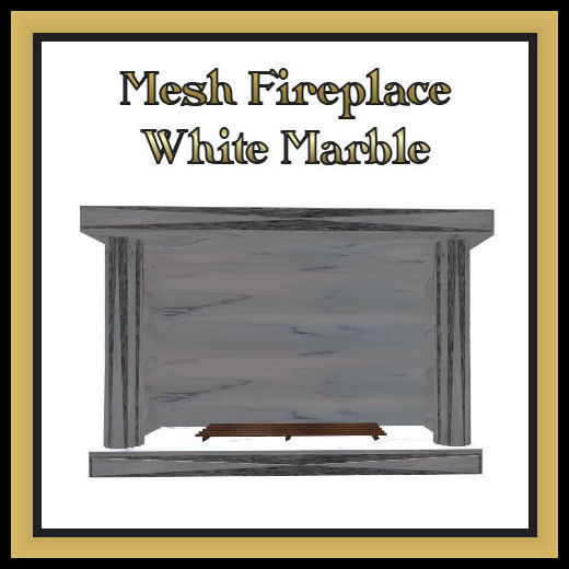 Fireplace White Marble- Mesh