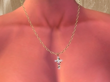 Troymart Crystal Cross Christian Fish & Diamond Gold Necklace - Color Change - Resize - Brightness - Prayer